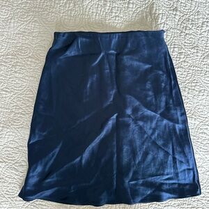 Babaton / Aritzia Blue Midi Satin Silky Skirt